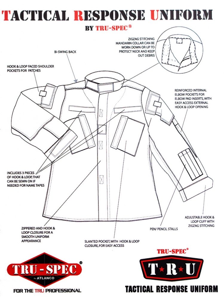 Tru-Spec 1269 Tactical Response Uniform Shirt, Coyote Tan 